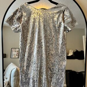 Vici Silver Sequin Midi Dress NEW WITH TAGS
